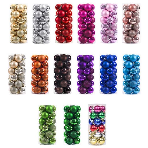 24-pack Klassiska Julgranskulor Set Säkra Ingredienser ABS Tillverkad Giftfri Luktfri