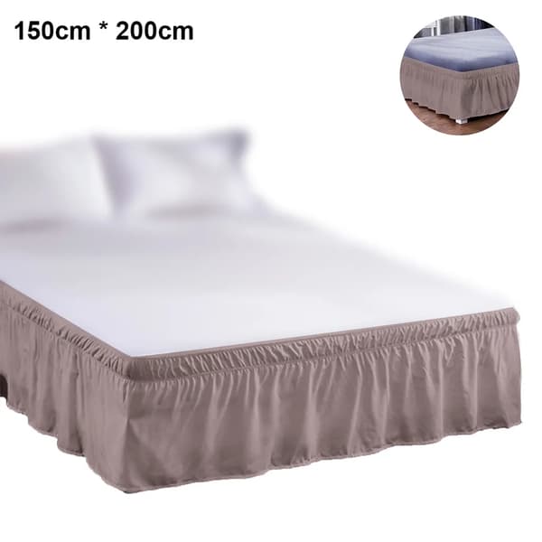 Sängkappa, borstad polyester, med TRE tygsidor, elastisk dammkappa, lätt att fästa, polyester