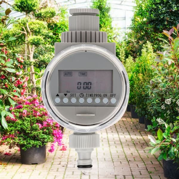 Solvatten timer, intelligent automatisk bevattnings- och bevattningskontrollsystem med LCD-display för hemträdgården