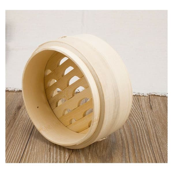 Bambuångare Asienkorg 2 nivåer Dim Sum ris bambuångare 20 cm 2 nivåer + 1 lock 3 delar