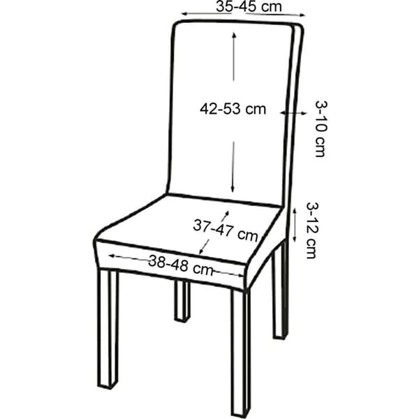 Stolsöverdrag Set om 4 42-53 cm Mörkgrå Maskintvättbart Skyddsöverdrag Stolöverdrag Stretch Stolöverdrag (Vit??)