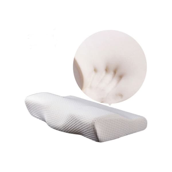 Memory Foam Sängkudde Ergonomiskt Designad Nackkudde Sovkomfort Nackfjärilsformad Memory Foam Kudde 1 Styck (Marinblå)
