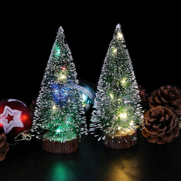 Julgranar i trä, bordsdekoration, julgranar i trä, ornament, snötäckta