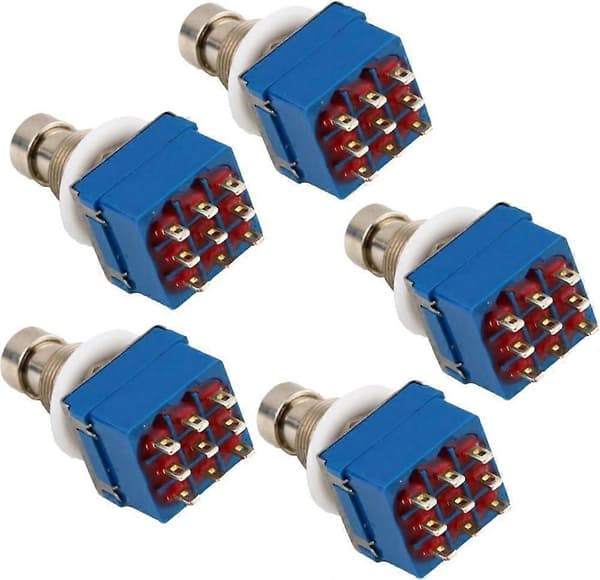 3PDT 9-Pin Box Stomp Gitarr Effekter Pedal Fotpedal 5-Pack