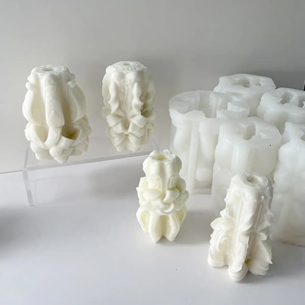 Silikonformar ljusform ljusform ljusformar cylindrisk aromaterapiljus DIY geometrisk