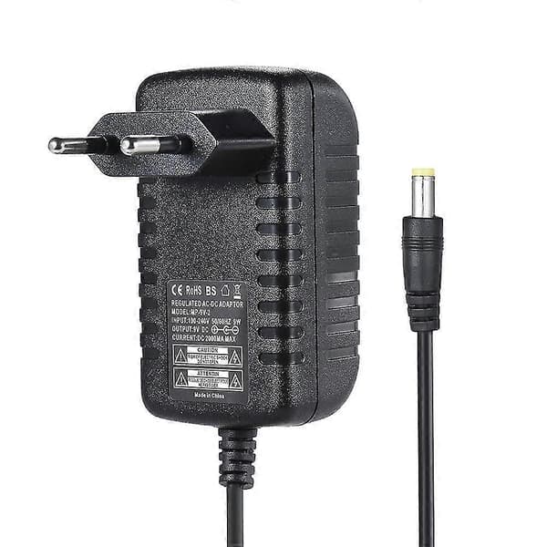9V 2A Strömförsörjningsadapter för Gitarrbas Effekt 100~240V Ingång