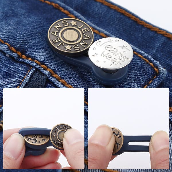 10-pack jeansknappar metall silikon elastiska jeansknappar byxknappsförlängare mammabyxor jeans kjolar
