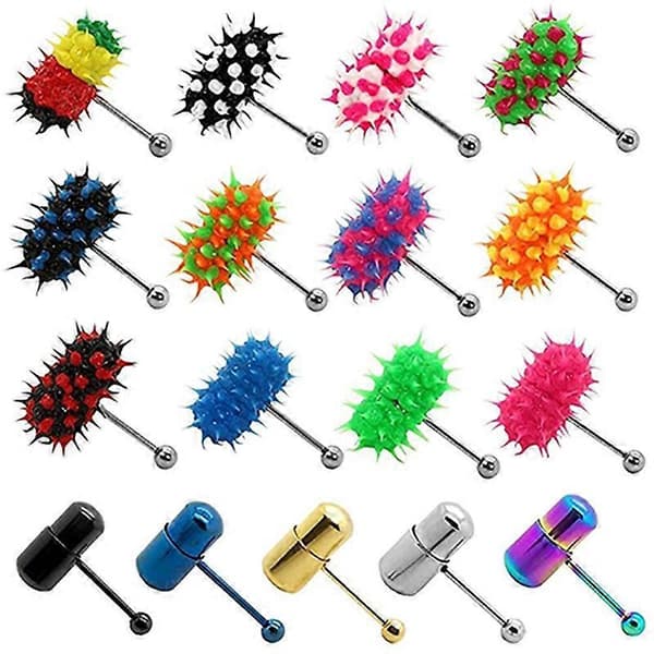Unisex Cool Punk Hammare Form Vibrerande Tungstav Kroppspiercing Smycke