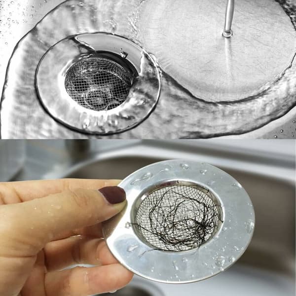 4st 75mm Diskbänksil Mesh Avloppsskydd Rostfritt Stål Plugg Hål Hårfångare Metall Avloppsskydd