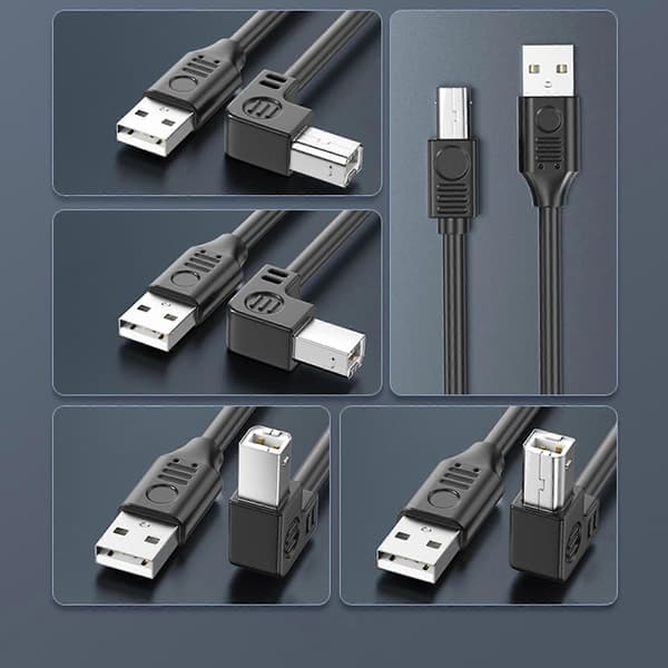 USB 2.0 A till B Hane Skrivarkabel med Guldpläterade Kontakter Förlängd Längd 480Mbps Snabb Dataöverföring