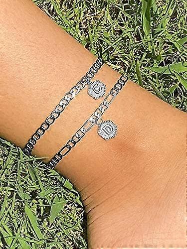 Initial Anklets för Kvinnor Silver Anklet Guld Bokstav Anklet med Initialer Guld Anklets för Kvinnor Initial Anklet Silver Anklets för Kvinnor Initial