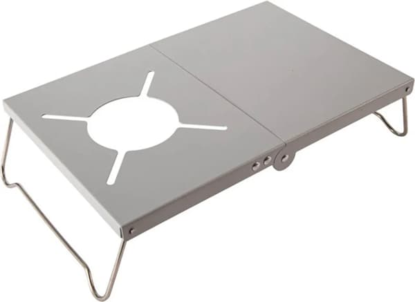 Vikbart Värmesköld Campingkök Bord Värmeisolering Skiva Utomhus Kök Fäste Bärbart Mini Vikbart Bord Aluminiumlegering (Silver)