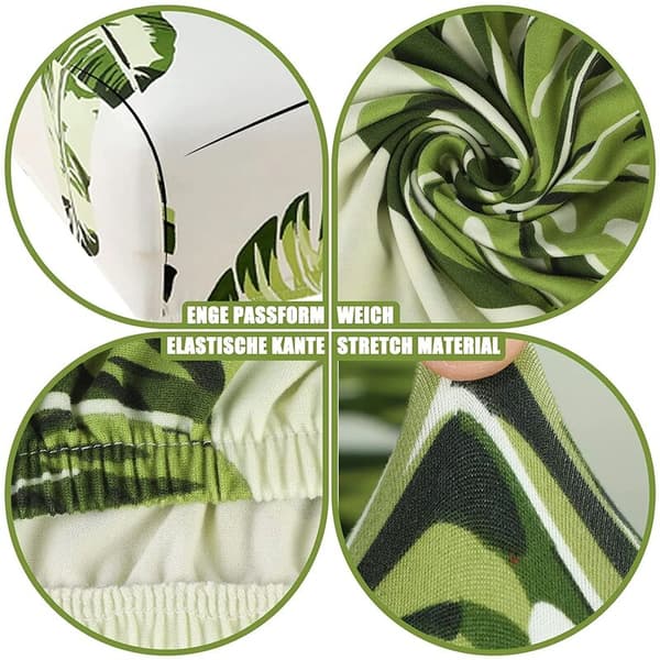 4-pack stolsöverdrag stretchiga stolsöverdrag modern elastisk heminredning stolsöverdrag för universell passform (gröna blad)