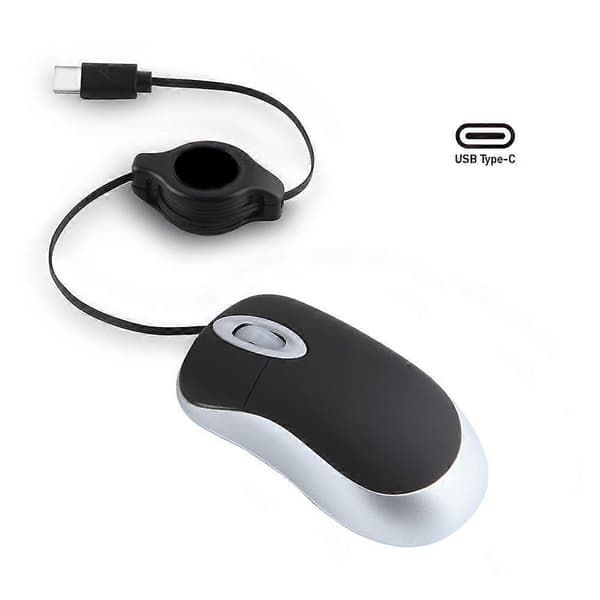 Bärbar Infällbar USB-C Kabel Mini Mus Barn Kompakt Trådbunden Optisk Mus