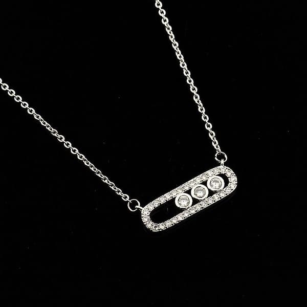 Dam Cirkel Cubic Zirconia Hängsmycke Halsband
