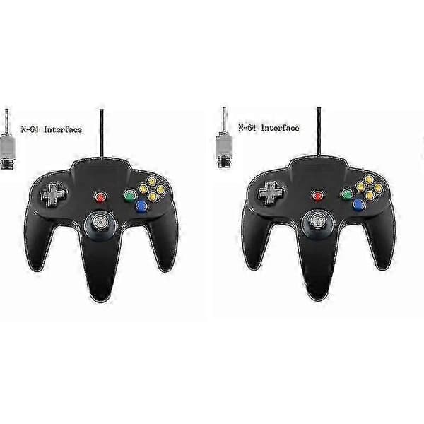 2-pack Klassisk Trådbunden N64-handkontroll Retrospel 64-bitars Gamepad Joystick Ersättning