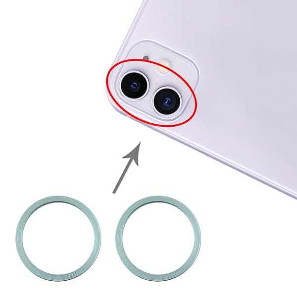 2 st Bakre Kamera Glaslins Metallskydd Ring för iPhone 11