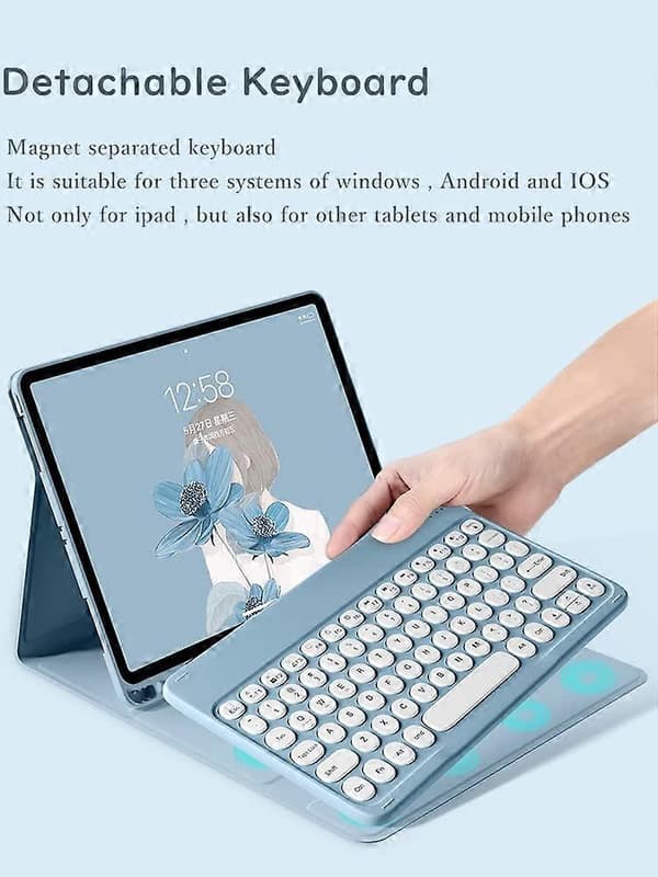 iPad 10:e generationen 2022 10,9\" tangentbordsfodral (Blå)