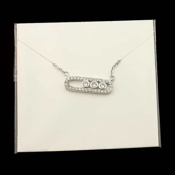 Dam Cirkel Cubic Zirconia Hängsmycke Halsband
