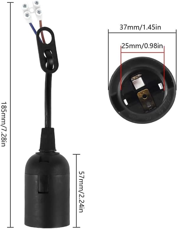 Förpackning med 10 E27 ersättningssocklar 4A 250V lamphållare