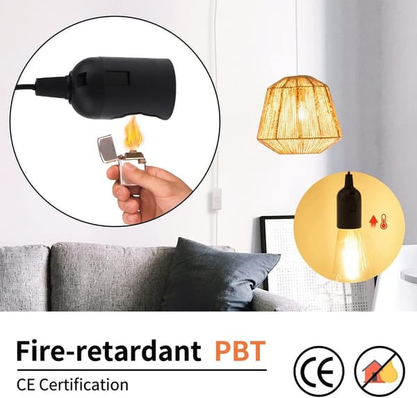 Förpackning med 10 E27 ersättningssocklar 4A 250V lamphållare