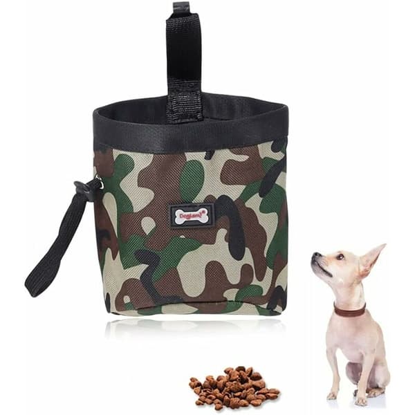 Foderpåsar 13 x 6 x 13,5 cm Hundträningsväska med dragsko Avfallspåsedispenser för matförvaring Husdjursleksaker Vattentät + Stark (Grön)