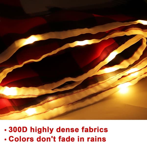 Utomhus Merry Christmas Banner Skylt med Ljus, Buffelpläd Dörr Väggdekor