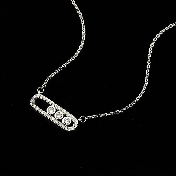 Dam Cirkel Cubic Zirconia Hängsmycke Halsband