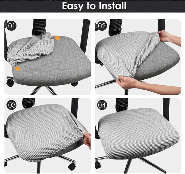 Elastiska Spandex Stolsöverdrag Tvättbara Stolsöverdrag för Kontor Matsal Bar Bröllopsfest (Silver)