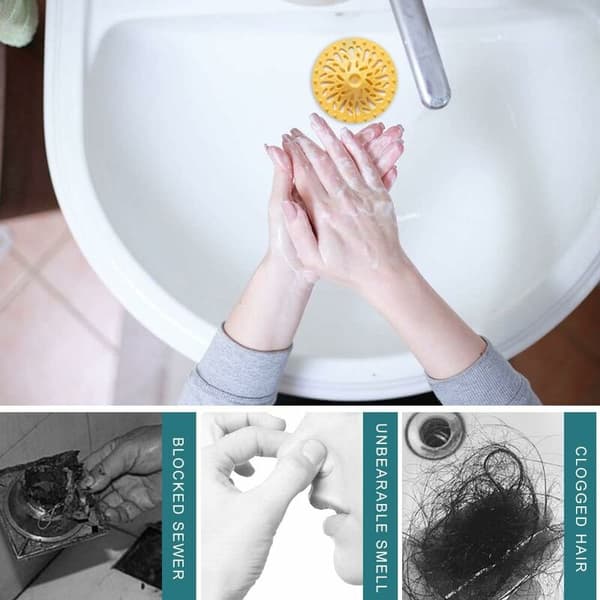 4-pack silikon vulkan badkar hårfälla - Bra grepp - Hållbart silikon badrumsavloppsskydd (4 färger) - Longziming