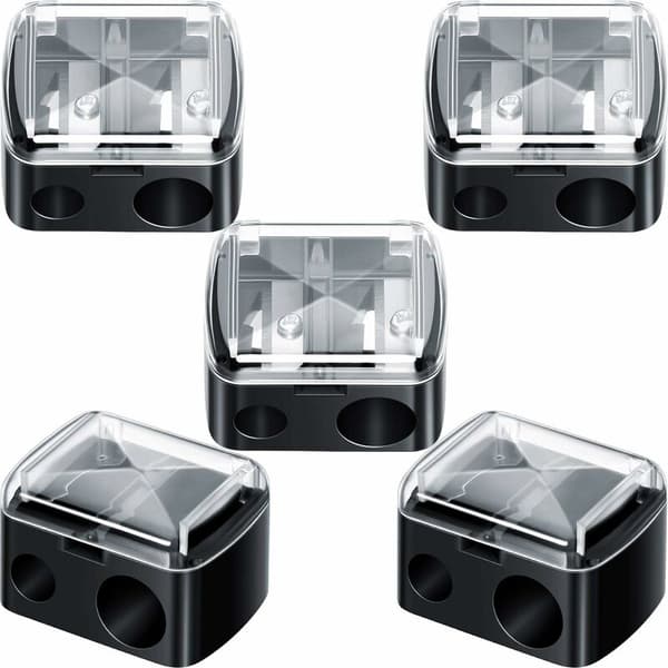 st. Kosmetisk vässare Dubbelhål Ögonmakeupvässare (5-pack)