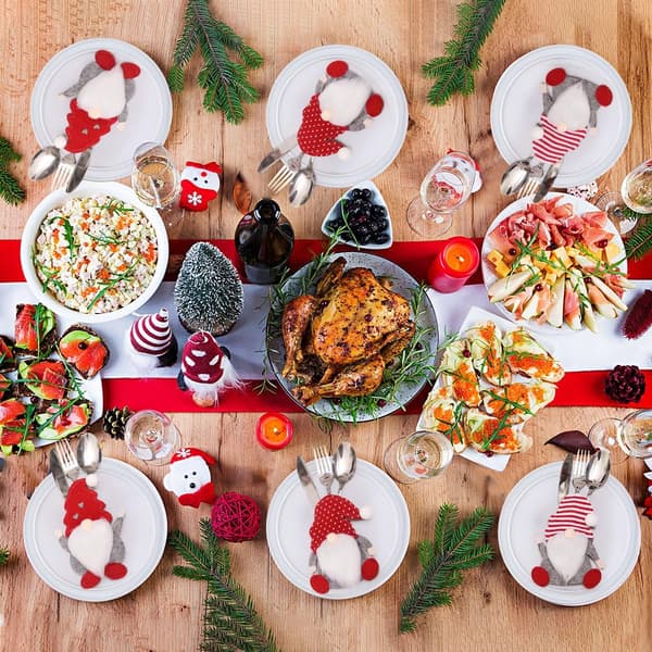 6-pack jultomte platsmatta, jultomte bordsdekoration