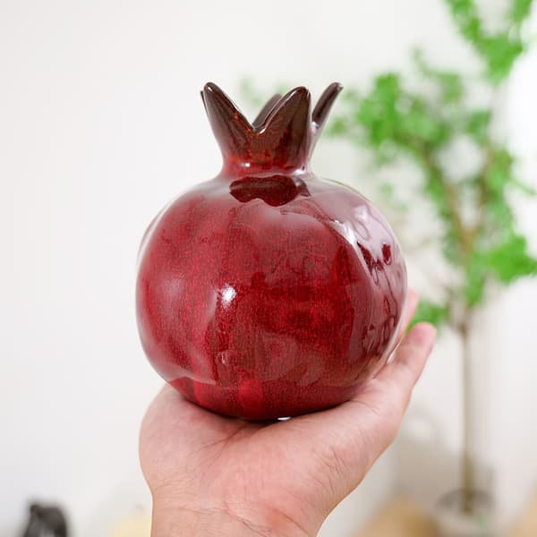 Modern Keramisk Granatäpple Vas: Heminredningsprydnad color:red