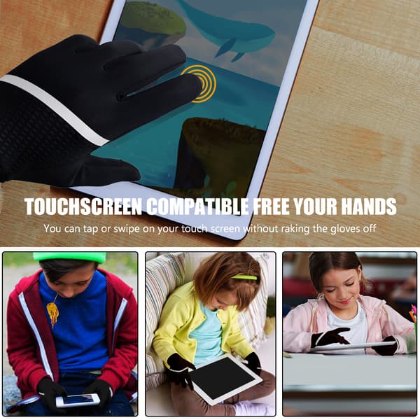 Kid Gloves Barn Touchscreen Handskar - Varma Vinterhandskar för Kallt Väder Touch Screen Löparhandskar Termiska Ridhandskar Cykelhandskar (M)