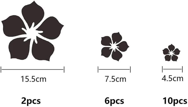 Akryl Cirkel Spegel Väggdekaler (Silver Blomma 18st)