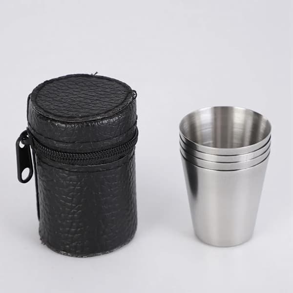 12 st/set Mini Vinkopp 30ml Rostfritt Stål Kopp Resemugg Set Bärbar Drickskopp Vinglas För Resor Utomhus Picknick Camping
