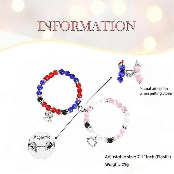 Matchande vänskapsarmband för par, bästa vän, spindel- och kattmagnetarmband