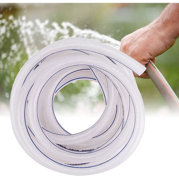 8/12 mm PVC-förstärkt flexibel flätad transparent slang för trädgårdsbevattning