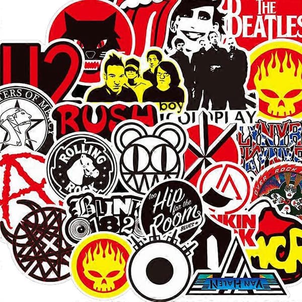 100 st Rock Graffiti Stickers Skateboard Laptop Bagage Gitarr