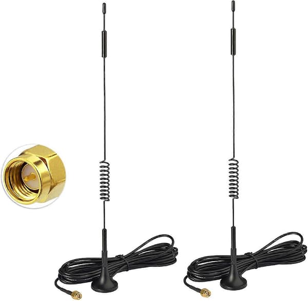 4G LTE-antenn SMA-antenn 7dBi magnetisk bas MIMO-antenn (2-pack) för Vodafone O2 Three EE Huawei Netgear TP-Link 4G LTE-router gateway-modem SMA