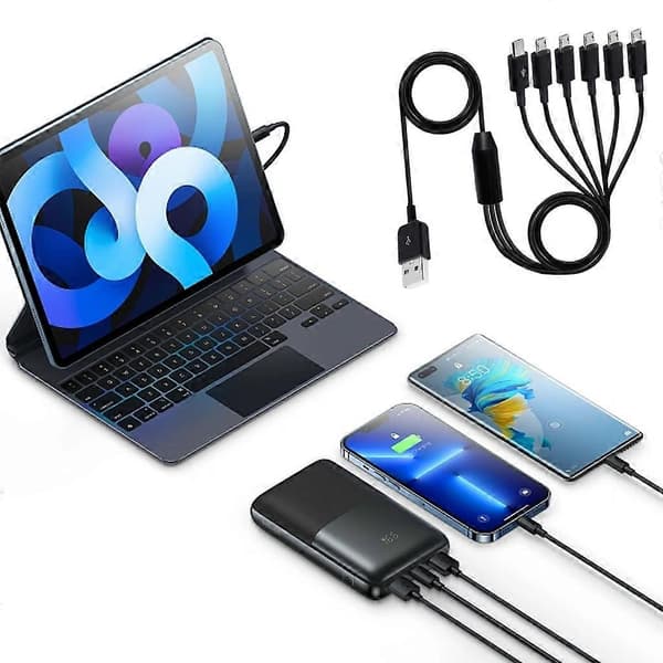 USB 2.0 Typ A Hane till Micro USB Hane 1 till 6 Splitter Kabel Data Laddning
