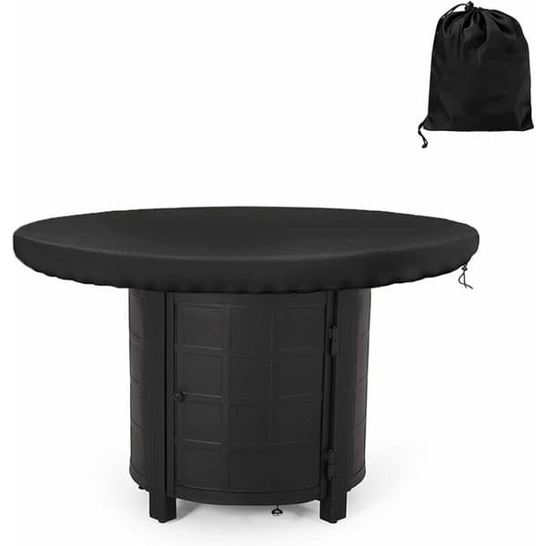 Rund eldstadsplatta skydd vattentät UV-skydd 420D för spis och ugn svart (diameter 100cm)