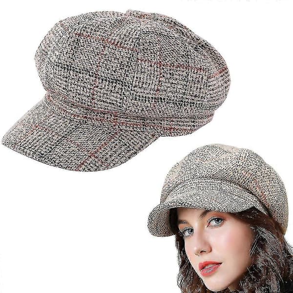 Dam Basker Newsboy Hatt Fransk Stil Keps Klassiska Hattar