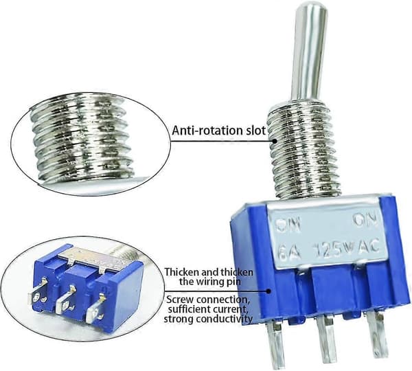 MTS102 2-läges 3-stifts mini vippströmbrytare för Arduino (10-pack)