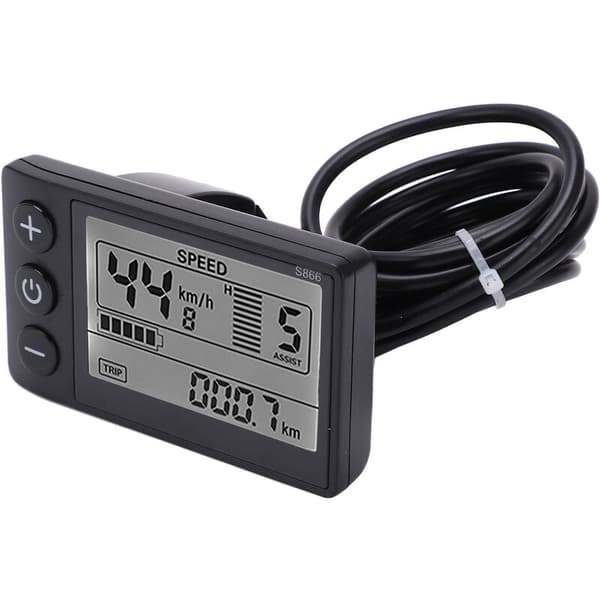 S866 Elcykel Display LCD-mätare 24V 36V 48V Elscooter Kontrollpanel med SM-kontakt