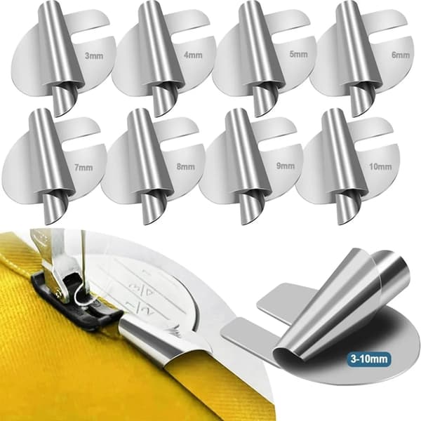 8 st Universal 3-10mm Symaskin Pressarfot Set, Bred Rullfåll, Tryckfot, Fållfot, Hemindustri, Böjd Scrollfållfot
