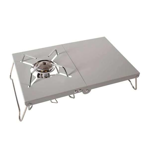 Vikbart Värmesköld Campingkök Bord Värmeisolering Skiva Utomhus Kök Fäste Bärbart Mini Vikbart Bord Aluminiumlegering (Silver)