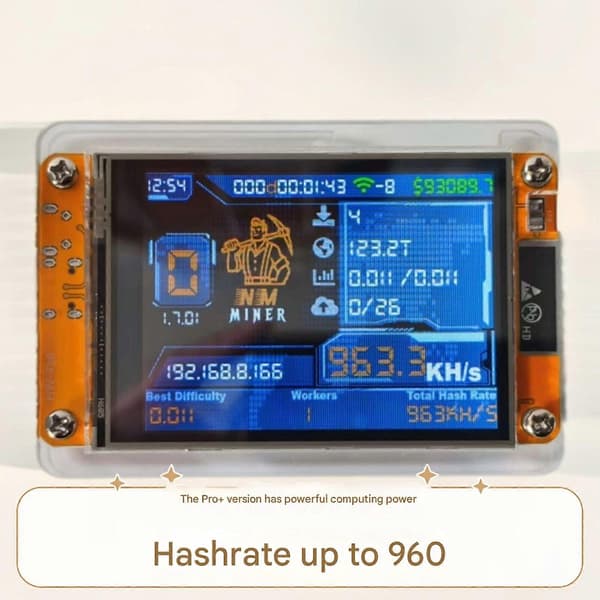 NMMiner 2,8 tum 1000K Hashrate BTC Solo LotteryCrypto Bitcoin Miner Solo Minidf