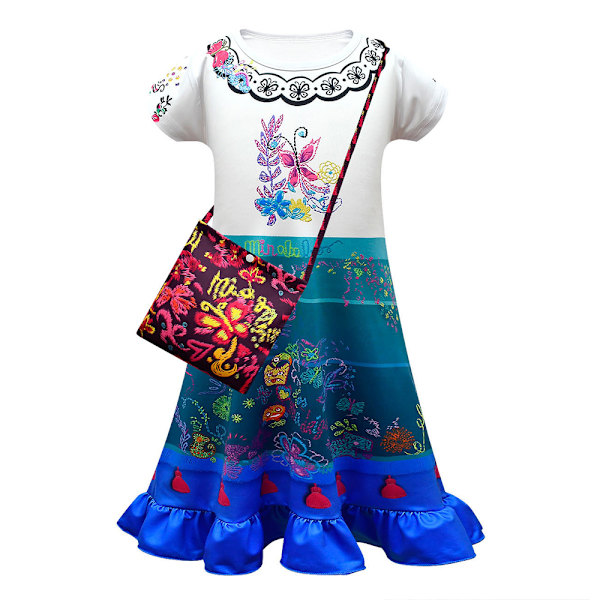 Piger Prinsesse Kjole Encanto Mirabel Cosplay Kostume Halloween zy 120cm