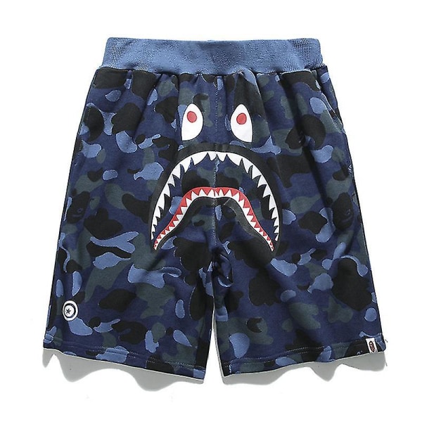 Bape-haj huvudshorts för män Y blue 2XL(180-185CM)